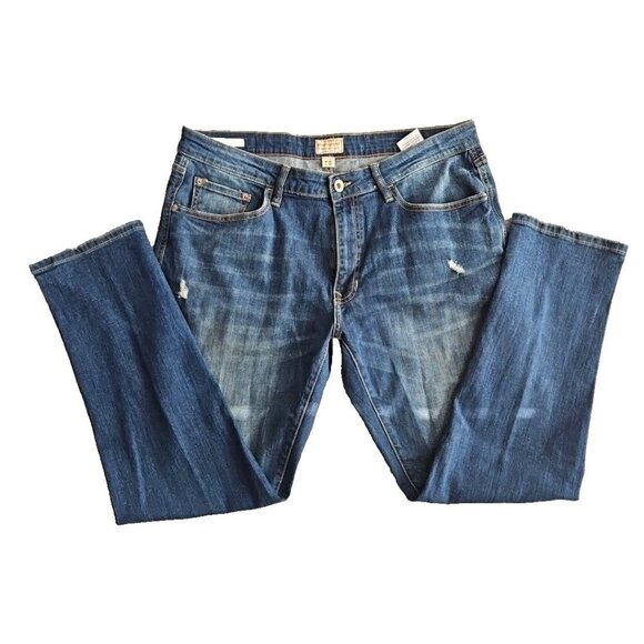 Weatherproof Jeans Men's W36xL30 Vintage Slim Straight Dark Blue Distressed - Picture 7 of 16